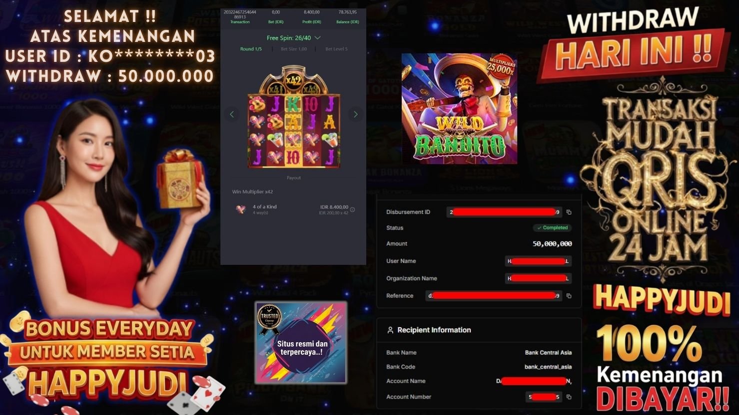 HAPPYJUDI JACKPOT SLOT WILD BANDITO